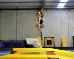 Esme on the Double Mini Trampoline 