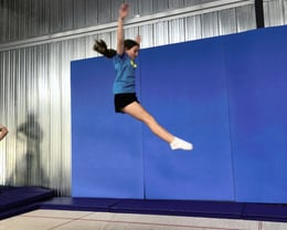 Emily practising her Trampoline routine 