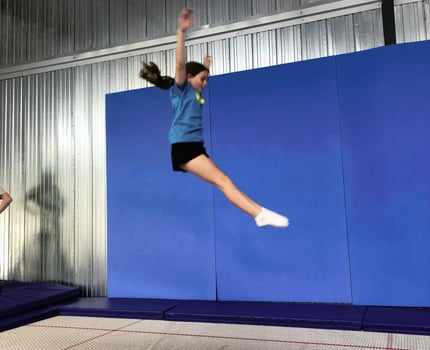 Emily practising her Trampoline routine 