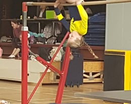 A West Melton gymnast competing in Bar