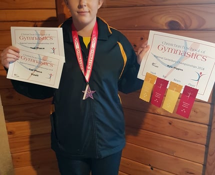 Assistant Head Coach Kyla Higgins takes 3rd place in Gold at the 2018 CSG Competition