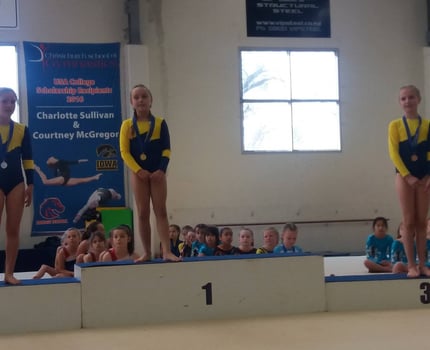 West Melton Gymnastics Club takes over the podium for Iron 8 years and over level - fantastic work!