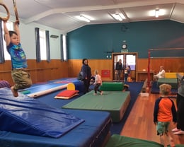 One of our final preschool gym classes at our original venue, the old West Melton Community Hall